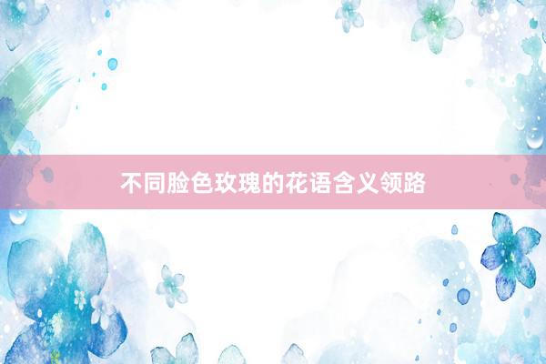 不同脸色玫瑰的花语含义领路